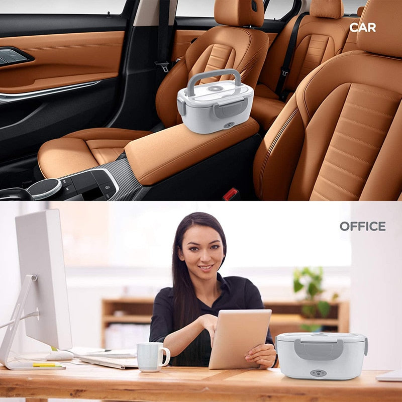 Stainless Steel Electric Heating Lunch Box 12V 24V 110V 220V Car US EU Plug School Picnic Portable Food Warmer Container Heater