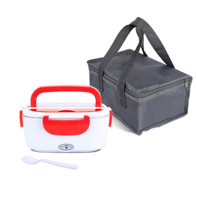 2 in1 Home Car Electric Lunch Box Stainless Steel Food Heating Bento Box 12V 24V 110V 220V Food Heated Warmer Container Set