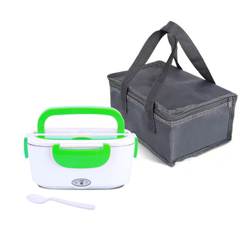2 in1 Home Car Electric Lunch Box Stainless Steel Food Heating Bento Box 12V 24V 110V 220V Food Heated Warmer Container Set