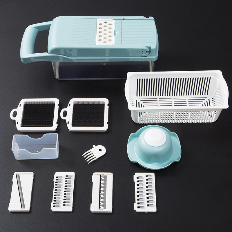 Vegetable Cutter Grater Carrot Potato Peeler Onion Chopper Kitchen Fruit Food 9 in 1 Gadgets Vegetable Slicer Multi Machine