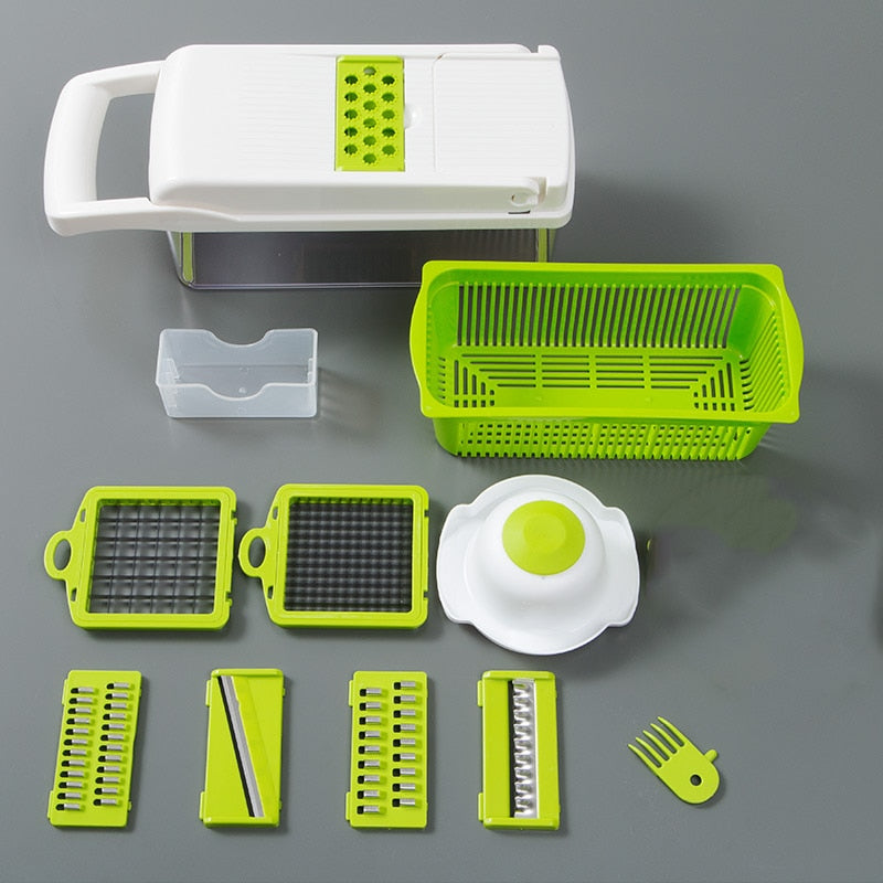 Vegetable Cutter Grater Carrot Potato Peeler Onion Chopper Kitchen Fruit Food 9 in 1 Gadgets Vegetable Slicer Multi Machine