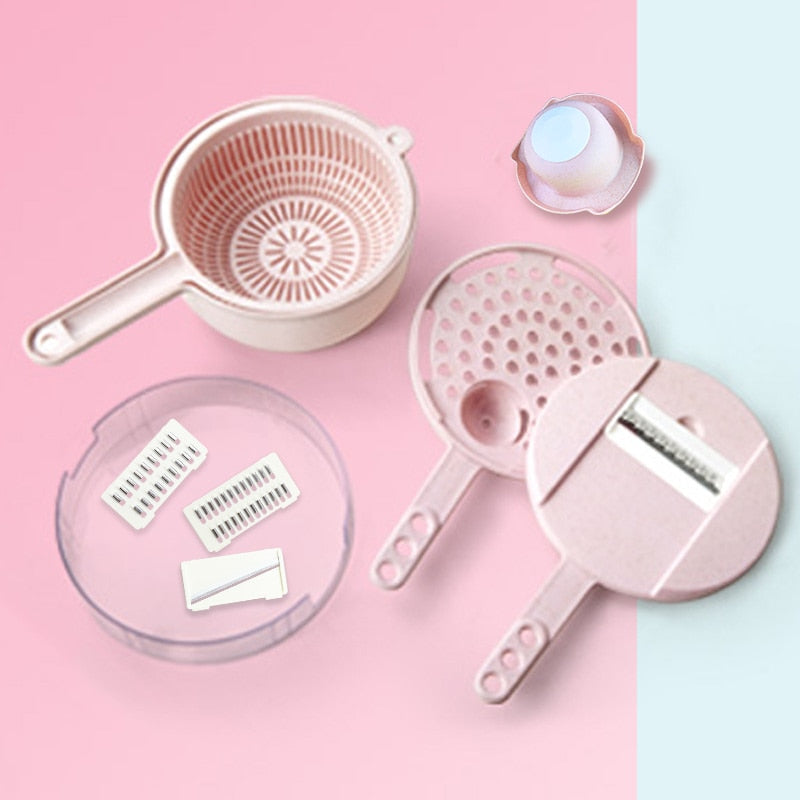 Vegetable Cutter Grater Carrot Potato Peeler Onion Chopper Kitchen Fruit Food 9 in 1 Gadgets Vegetable Slicer Multi Machine