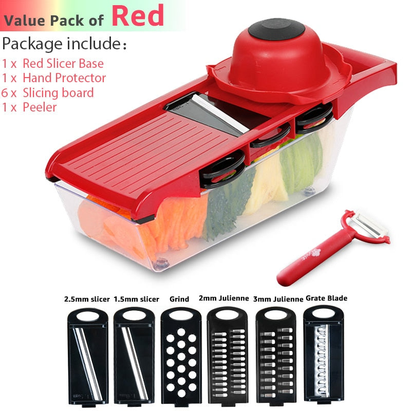 Vegetable Cutter Grater Carrot Potato Peeler Onion Chopper Kitchen Fruit Food 9 in 1 Gadgets Vegetable Slicer Multi Machine