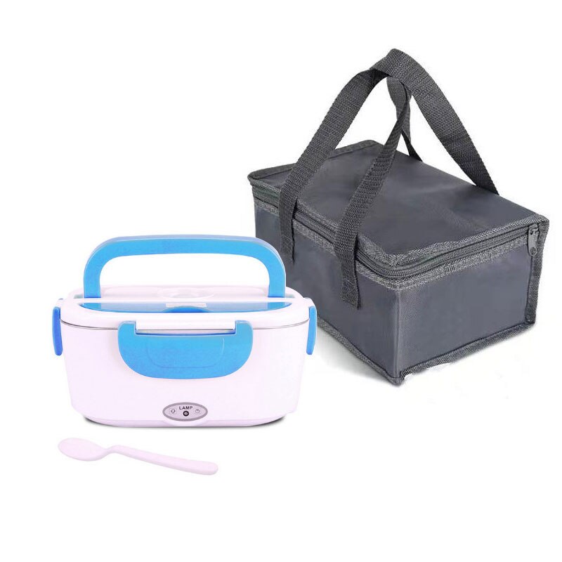 2 in1 Home Car Electric Lunch Box Stainless Steel Food Heating Bento Box 12V 24V 110V 220V Food Heated Warmer Container Set